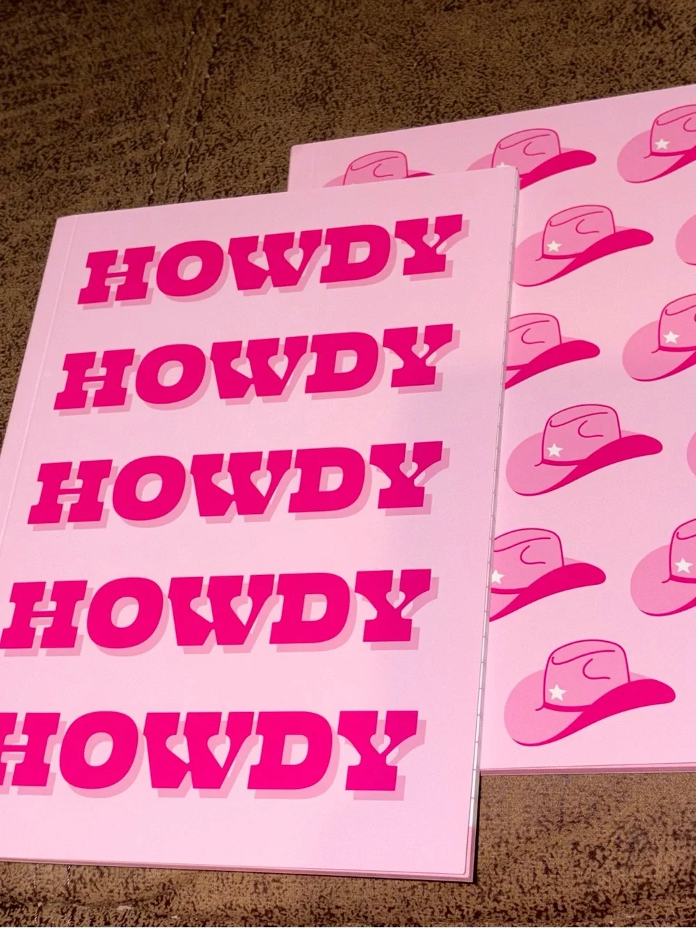 Set 2 Pink Cowgirl Howdy Lined Journal Notebooks - NEW